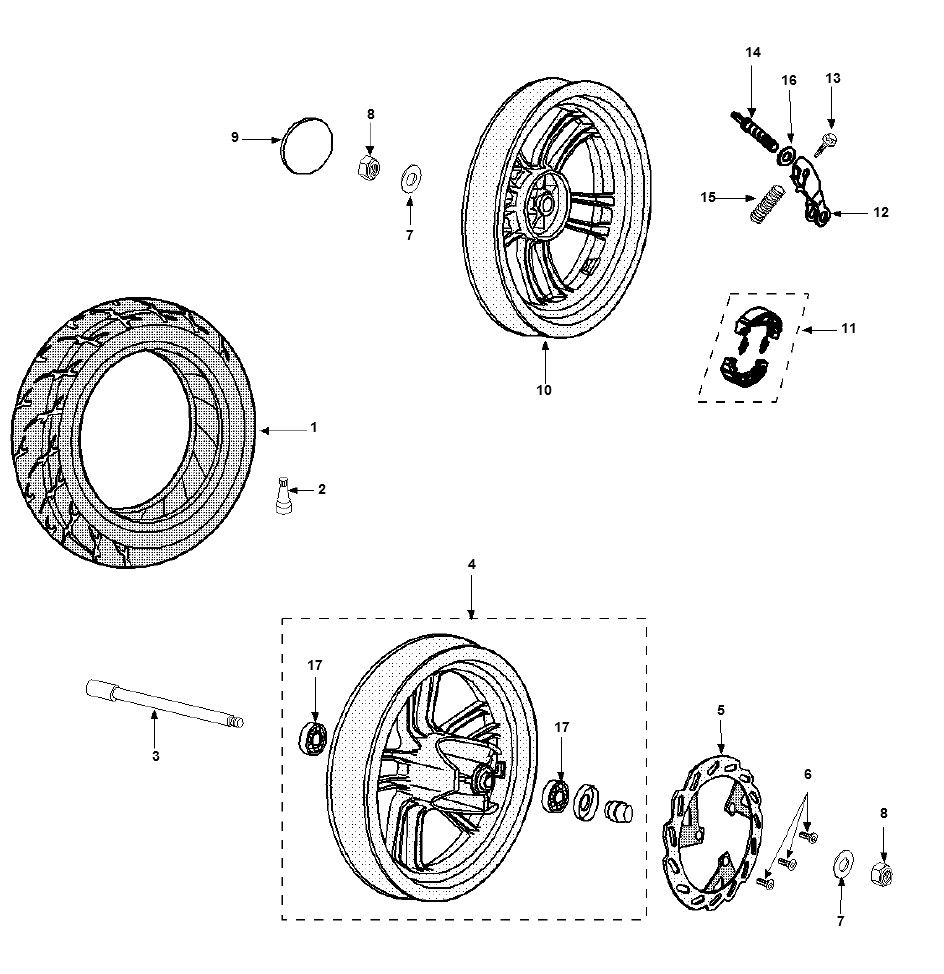 Roues Peugeot Speedfight 3 4 temps