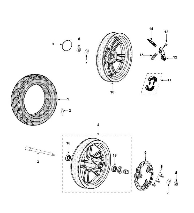 Roues Peugeot Speedfight 3 AC 2 temps