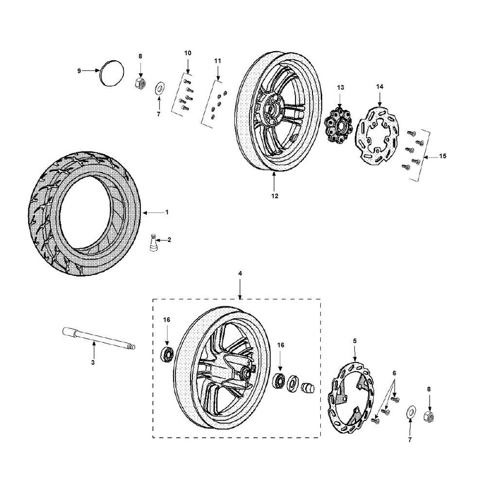 Roues Peugeot Speedfight 3 LC 2 temps