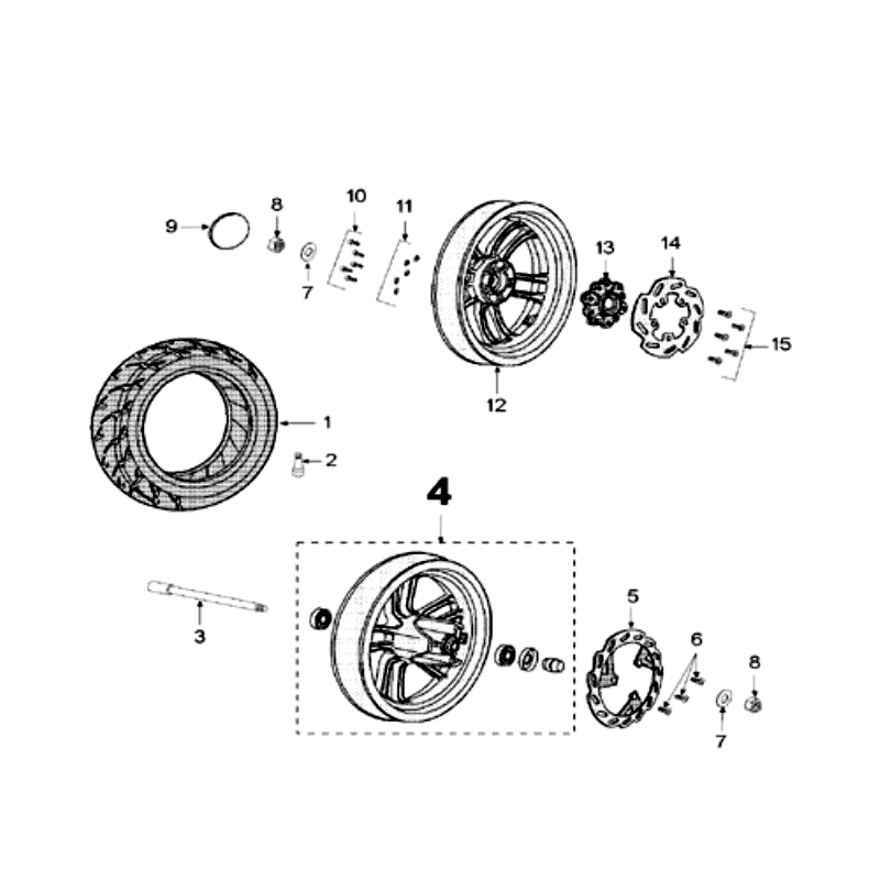 Roues Peugeot Speedfight 3 LC rouge