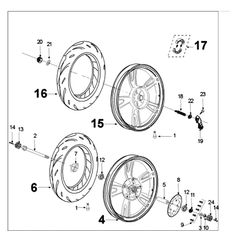 Roues Peugeot Tweet vieux gris