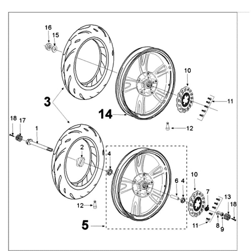 Roues Peugeot Tweet vieux gris mat