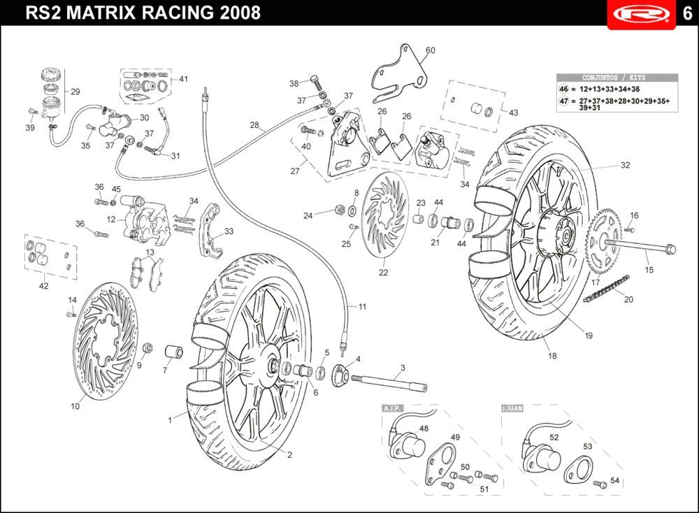 Roues Rieju Rs2 blanches 2007 2 temps
