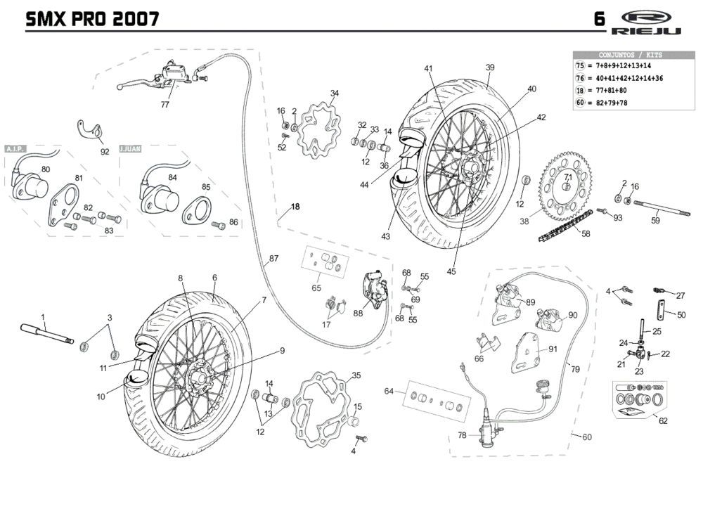 Roues Rieju SMX pro orange 2008 2 temps