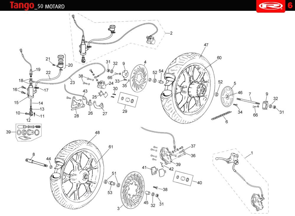 Roues Rieju Tango orange 2010 2 temps
