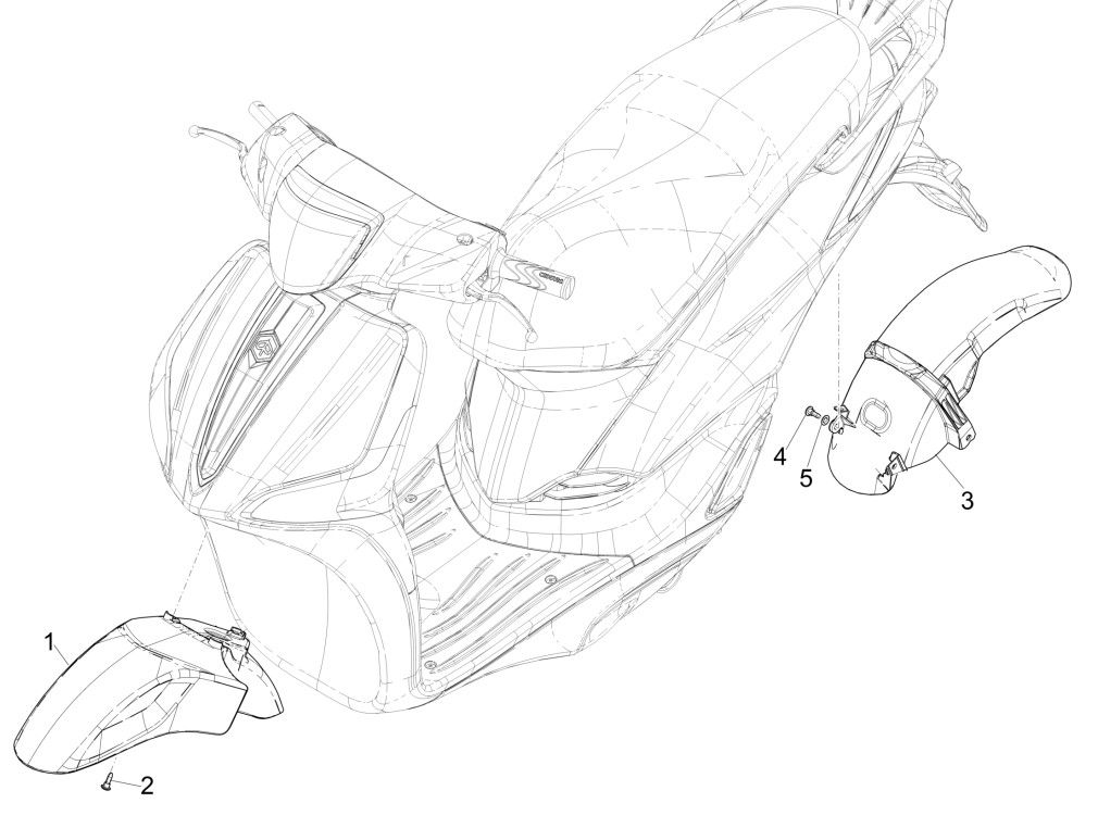 Espace de roue - Garde-boue Piaggio Liberty 125 4 temps 3V IE ABS (IGET Euro 5)