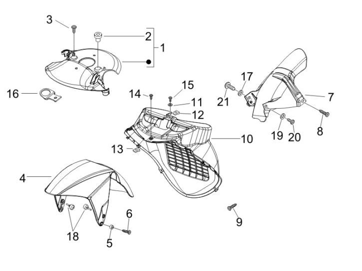 Espace de roue - Garde-boue Gilera Runner 200cc VXR 4 temps 2006