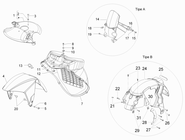 Espace de roue - Garde-boue Gilera Runner 50 SP 2010-2017