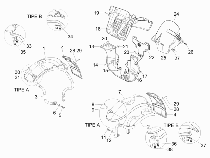 Wheelspace - Garde-boue Piaggio MP3 300LT Sport 2009-2014