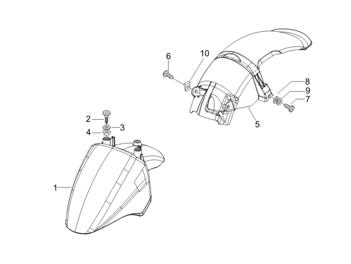 Espace de roue - Garde-boue Piaggio Zip 50 SP 2006-2013 noir brillant 94