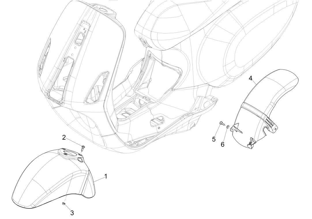 Espace de roue - Garde-boue Vespa Sprint 125 4T 3V ABS