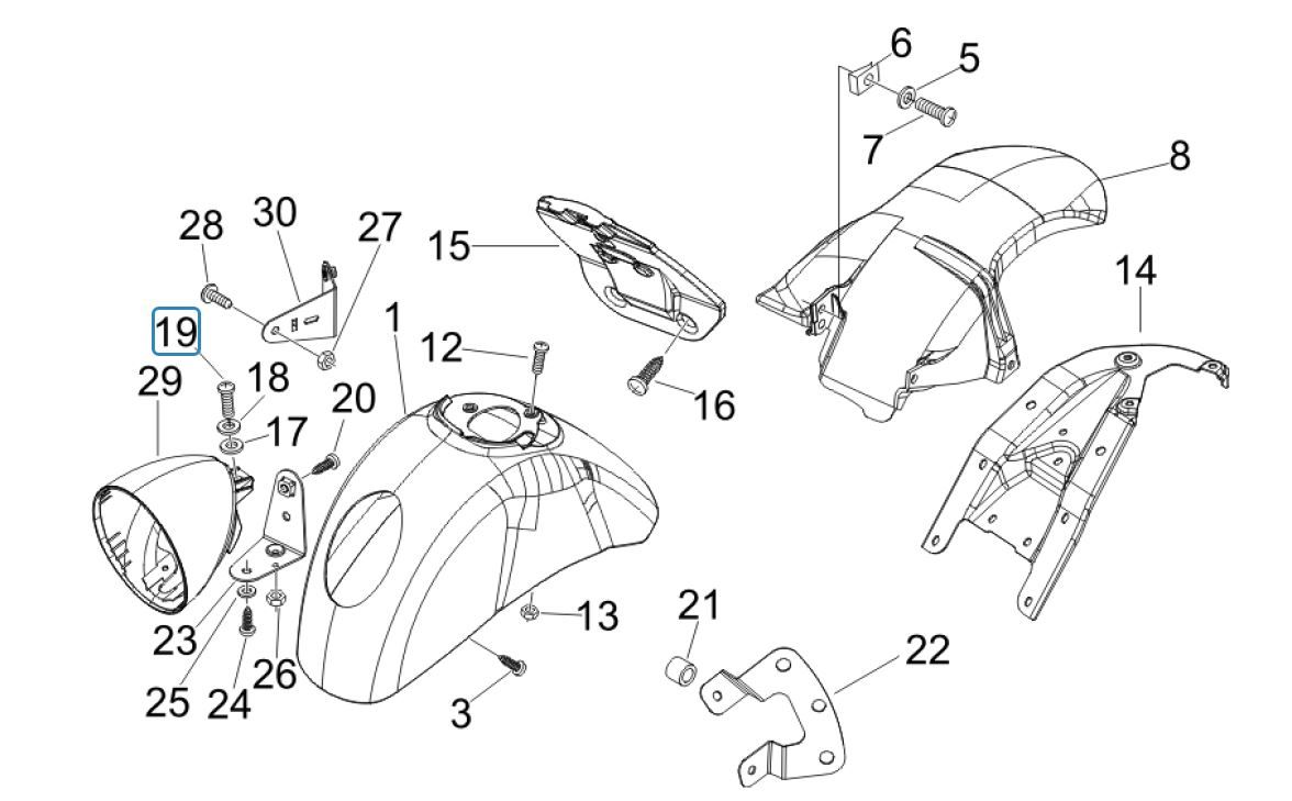 Espace de roue - Garde-boue Vespa GTV 250 4T 4V IE