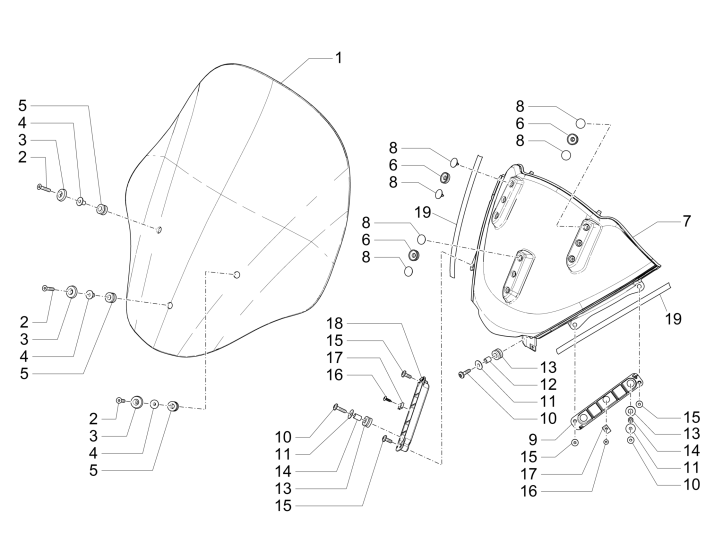 Pare-brise Piaggio MP3 500 LT Business 2014-2016