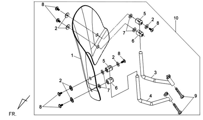 Pare-brise Sym Fiddle III noir mat