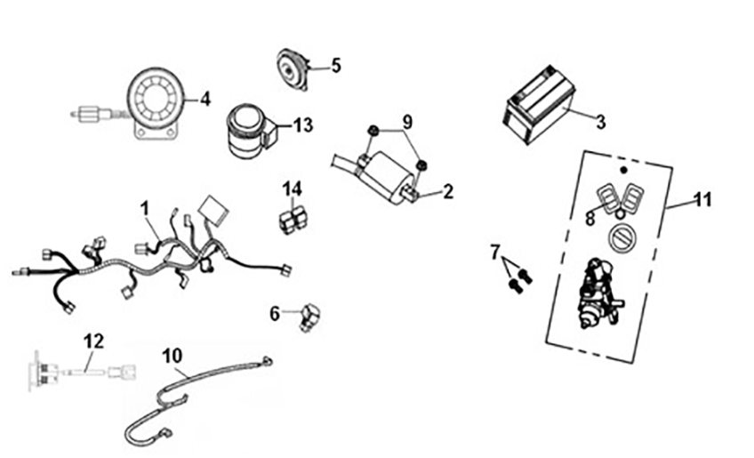 Wire harness Sym ADX 125i ABS+ TCS E5 2023