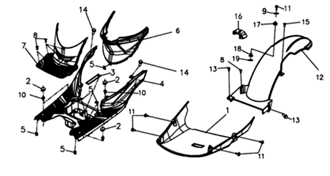 Protège-repose-pieds Sym Symphony ST 125I E4 blanc (WH-006)