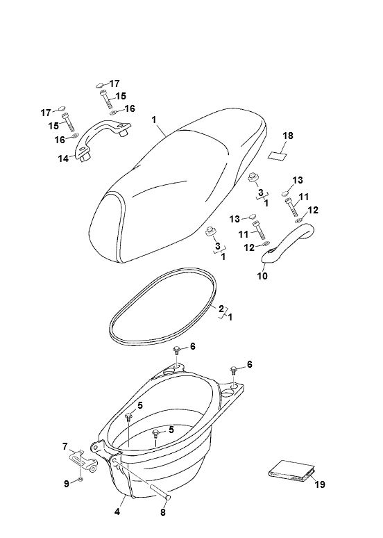 Saddle Selle Box Yamaha Neo 2 temps (jusqu'en 2003)