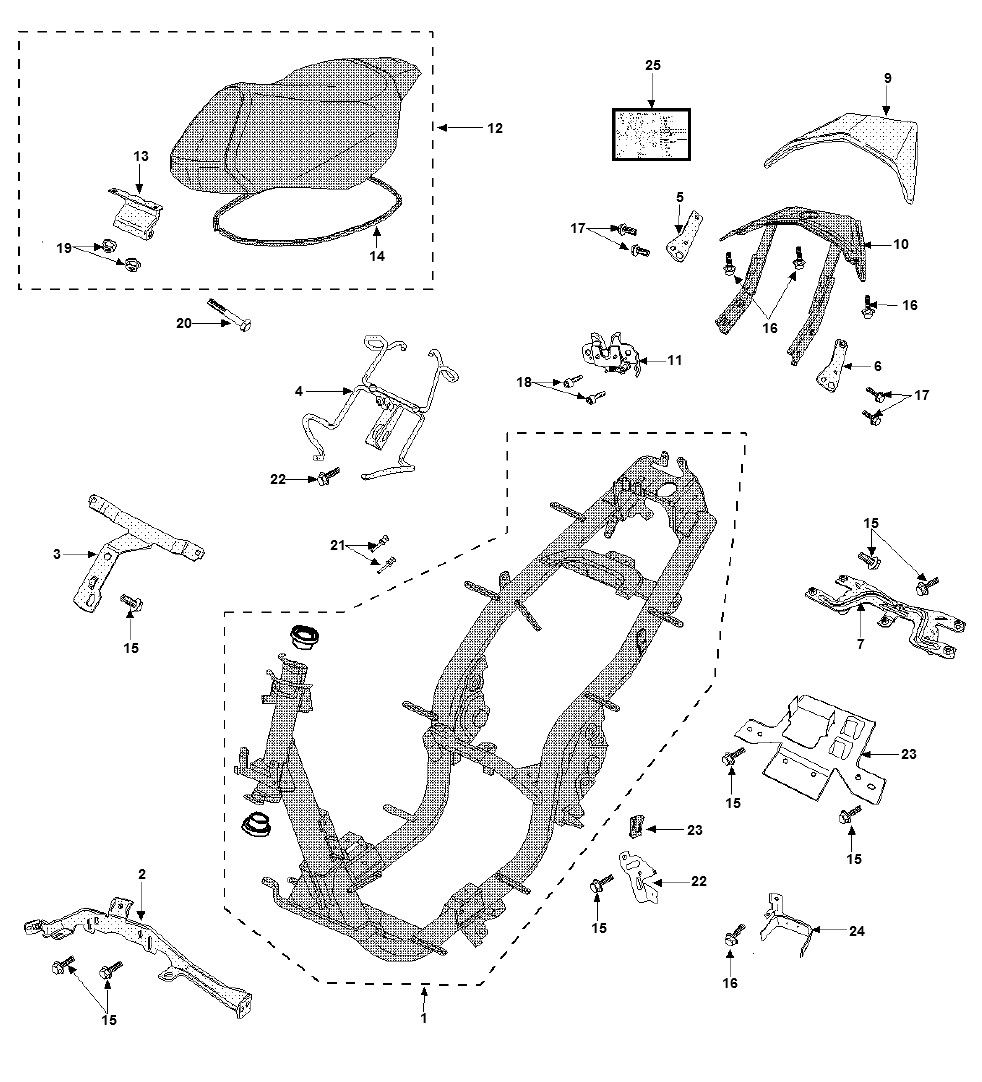 Cadre de selle Peugeot Speedfight 3 4 temps