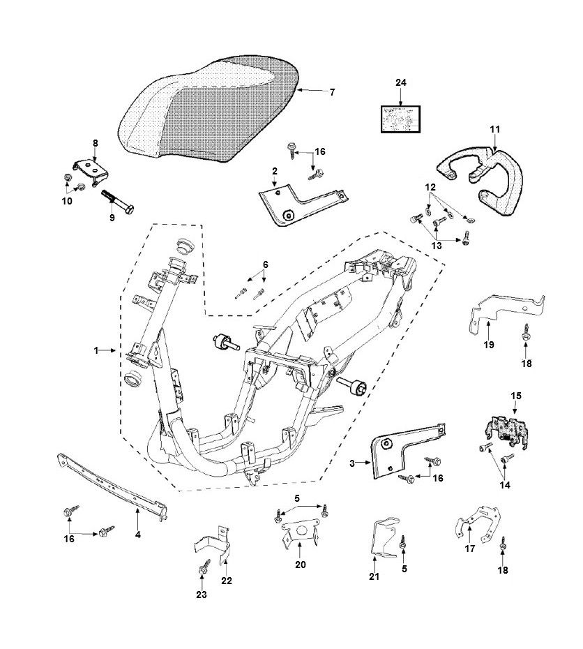 Cadre de selle Peugeot Vivacity 3 4 temps