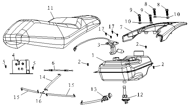 Selle-Fuel Tank China fox red shine