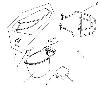 Saddle Selle Box AGM Ape50 marron