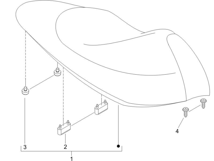 Selle /siège Piaggio NRG Power DD 2007-2017 gris technique 742/B