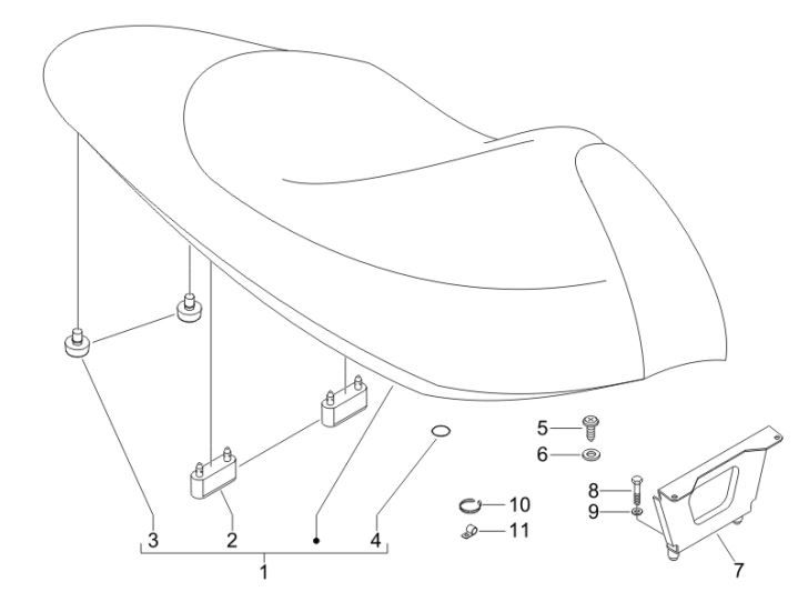 Selle/Assis Gilera Runner 200cc VXR 4 temps 2006
