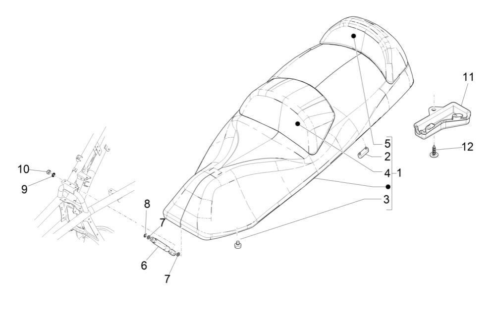Selle professionnelle Piaggio MP3 300 ie E4 LT - SPORT NOABS-ABS 2016 - 2018 (EMEA)
