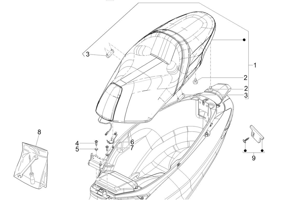 Selle Piaggio MP3 300 HPE/300 HPE SPORT E5 ABS 2020-2022 (EMEA)