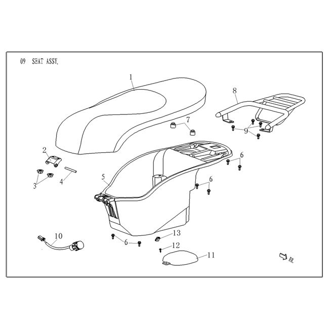 Boîte de selle/Selle Agm Vx50 Plus