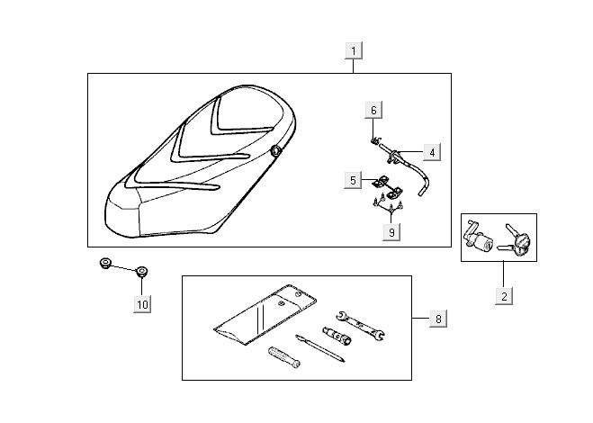 Selle Kymco Super9 2 temps nm argent