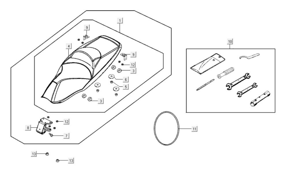 Selle Kymco Xciting 400i Jaune
