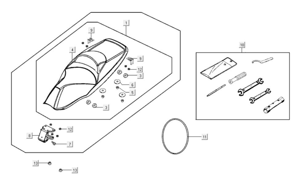 Selle Kymco Xciting 400i Noir Mat