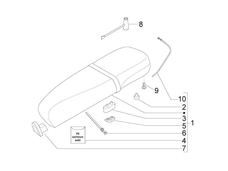 Selle Vespa Lx 2 temps beige