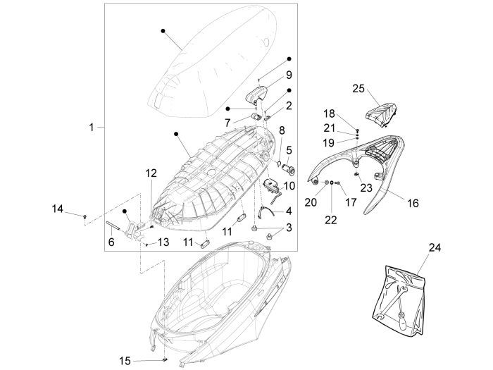 Selle Piaggio New Fly 4 temps 4 soupapes