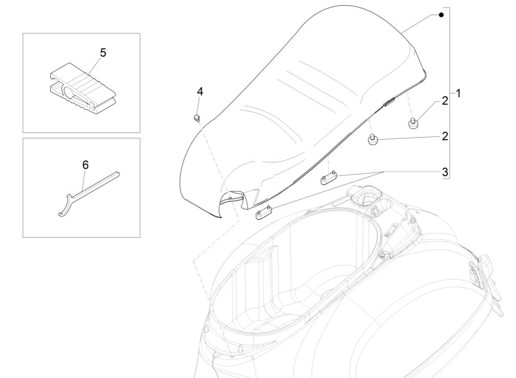 Selle/siège Vespa GTS 125 4T E4 ABS 2019 (EMEA)