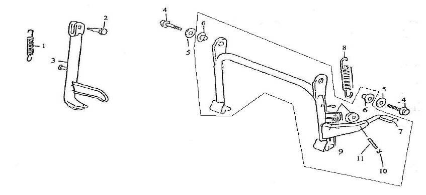 Béquille centrale latérale Santini Firenze 125cc