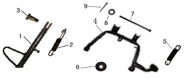 Béquille centrale latérale China GT blanc