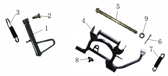 Béquille centrale latérale Turbho RG50 anthracite