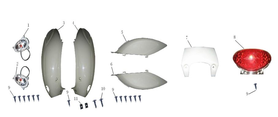 Ecran latéral China Jet Ten 4 temps