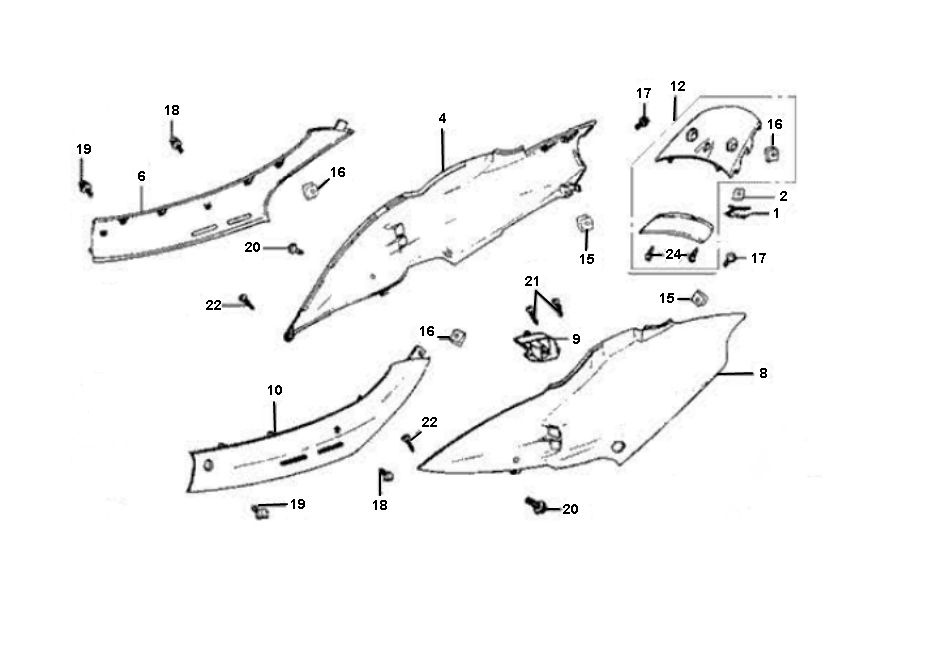 Bulle latérale Sym Jet Euro-X 2 temps