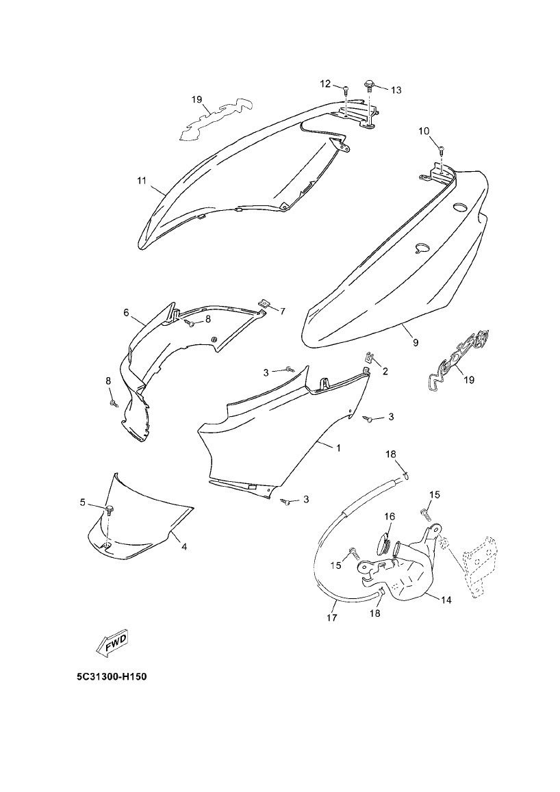 Bulle latérale 4 temps Yamaha Neo (après 2008)