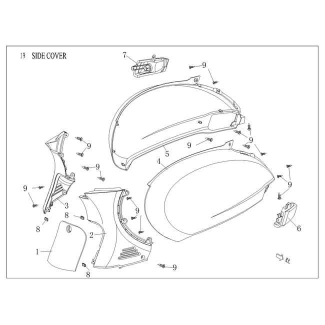 Bulles latérales Agm Vx50 plus bleu foncé
