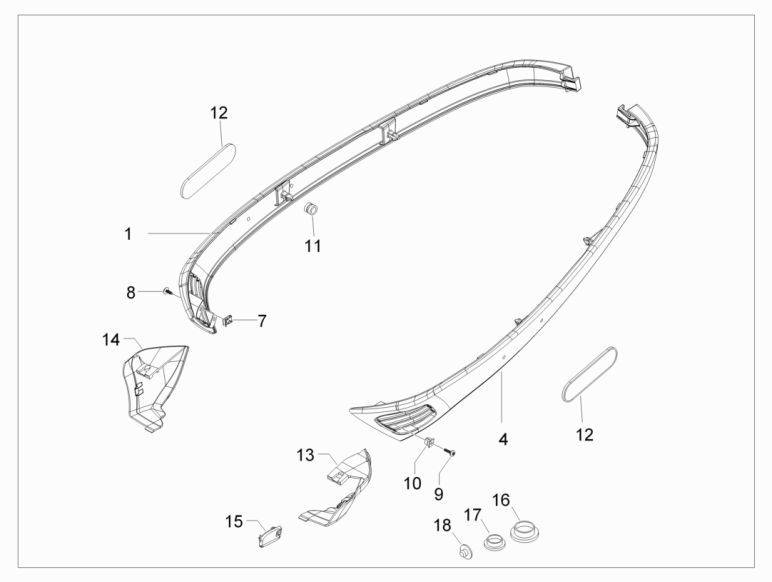 Jupes latérales Vespa S 25km 4 temps 2 soupapes dragon rouge 894