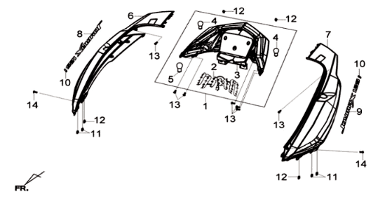 Carénage Sym Joymax 125i 4T LC ABS argent (S-7S)