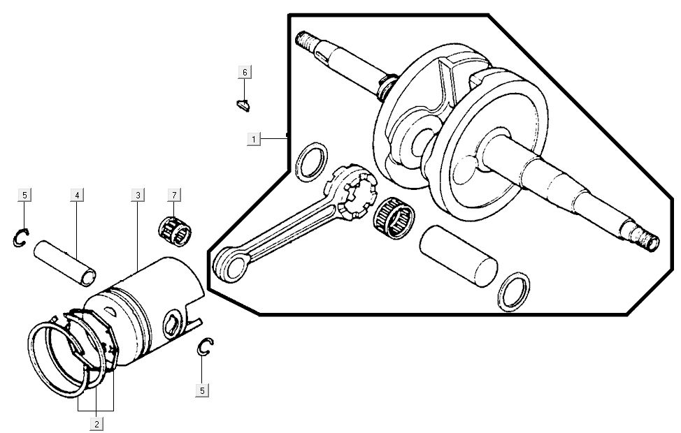 Piston - Vilebrequin Kycmo G-Dink 2 temps Gris foncé
