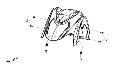 Pare-boue avant Sym Joymax 125I ABS noir (BK-2123S)