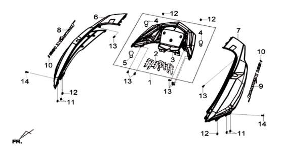 Sym Joymax 125I ABS placage noir (BK-231S)