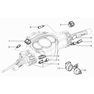 Inverseurs - Interrupteurs sélecteurs - Boutons-poussoirs - Interrupteurs Piaggio Beverly 125 RST 4T 4V IE E3 2010-2015 (EMEA)
