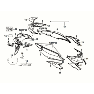 Housse de carrosserie Sym Jet 14 50I E5 verte (GNR-5605U)